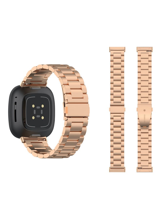 بيرفيي سوار بديل من الإستانلس ستيل لساعة يد فيتبيت فيرسا 3 وردي ذهبي - Image 2