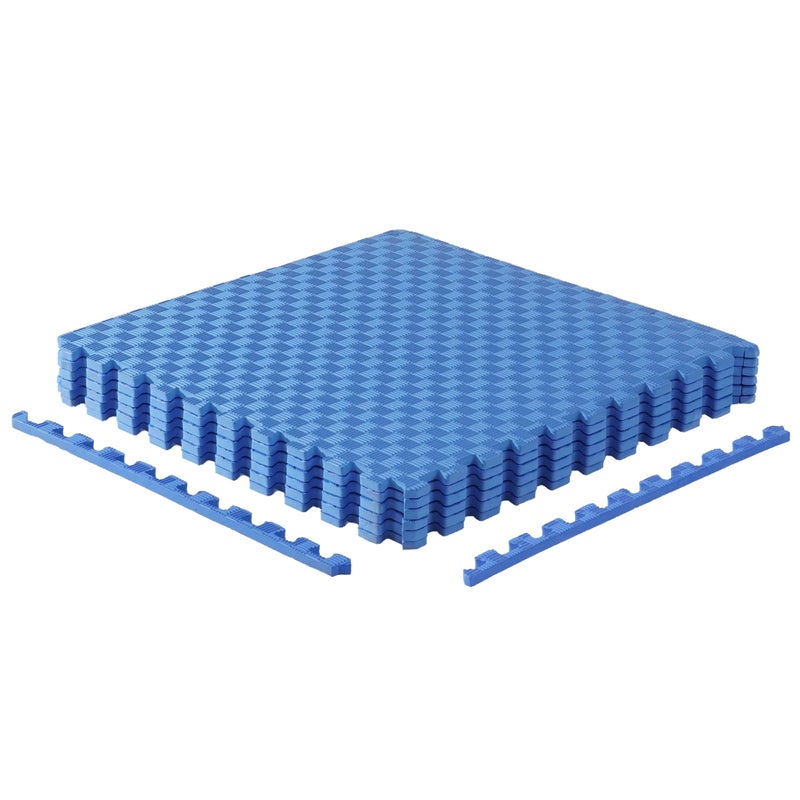 CAP Barbell 1/2-Inch Interlocking EVA Foam Exercise Puzzle Mat Home Gym Flooring - 1 Pack | 24" x 24" x 1/2" | Tatami Pattern - Blue - Image 1