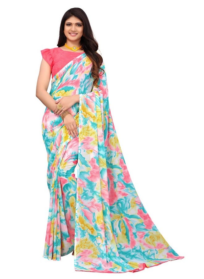 SIRIL Women's Printed Georgette Saree with Unstitched Blouse Piece(2571S991_Multi) - pzsku/Z3087216A4ABC6ABAB1DDZ/45/_/1740117848/8f88e0c2-7713-40cb-acad-6085373dc620