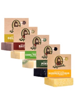 Dr. Squatch Dr. Squatch All Natural Bar Soap for Men, 5 Bar Variety Pack - Summer Citrus, Cool Fresh Aloe, Gold Moss, Bay Rum, and Pine Tar 