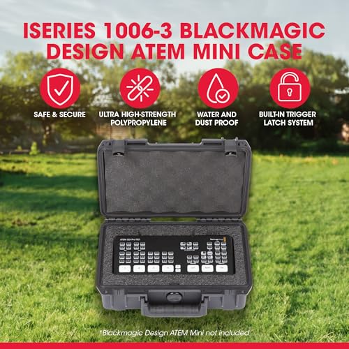SKB iSeries Media Equipment Case for Design ATEM Mini Switcher, Secure Hard Exterior Foam Audio Visual Storage Box System, 3i-10063ATM, Black - Image 2