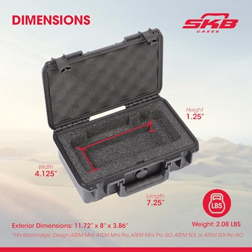 SKB iSeries Media Equipment Case for Design ATEM Mini Switcher, Secure Hard Exterior Foam Audio Visual Storage Box System, 3i-10063ATM, Black - Image 3