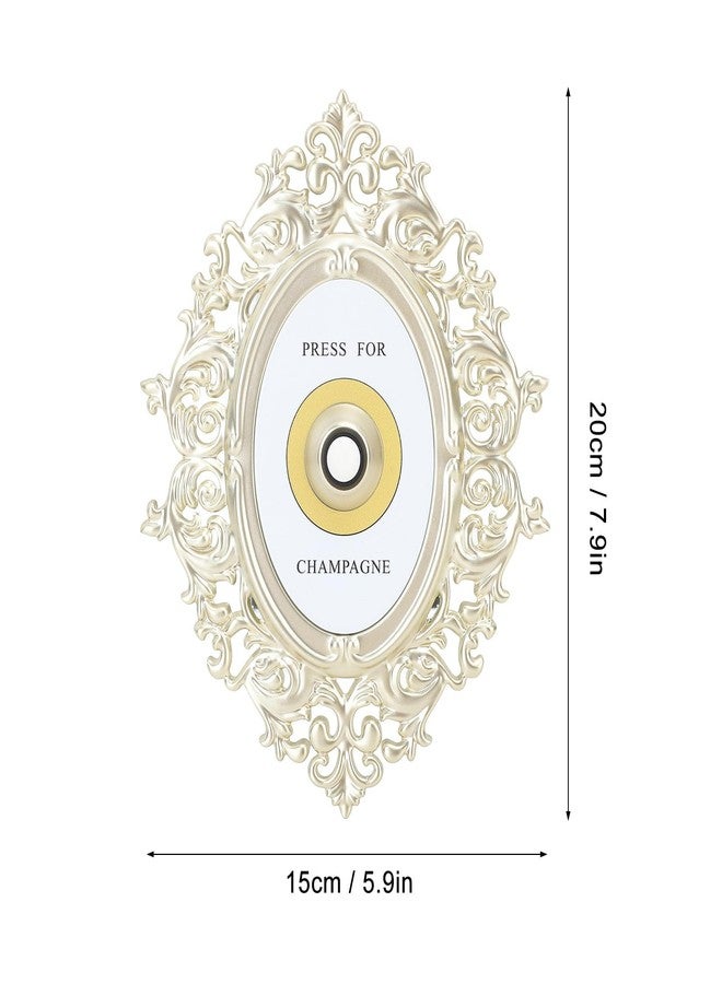 Heayzoki Decorative Door Bell, Button Champagne Theme European Vintage Decor Ornamental Plaque, Desktop Ornament Doorbell Decoratione - Image 4