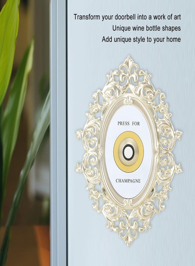Heayzoki Decorative Door Bell, Button Champagne Theme European Vintage Decor Ornamental Plaque, Desktop Ornament Doorbell Decoratione - Image 5