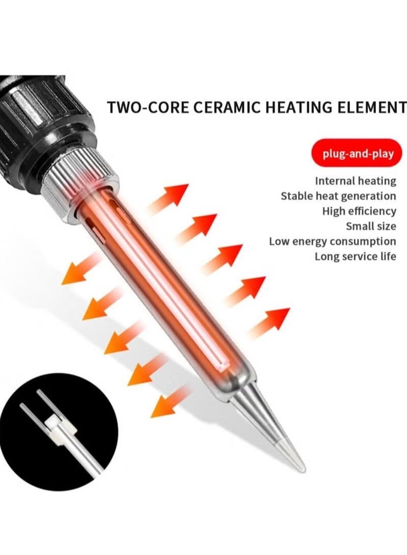 ALongDeng 80W Soldering Iron Kit Adjustable Temperature Digital Soldering Gun with Portable Case Complete Solder Iron Set for Electronics Repair and DIY Projects - Image 3