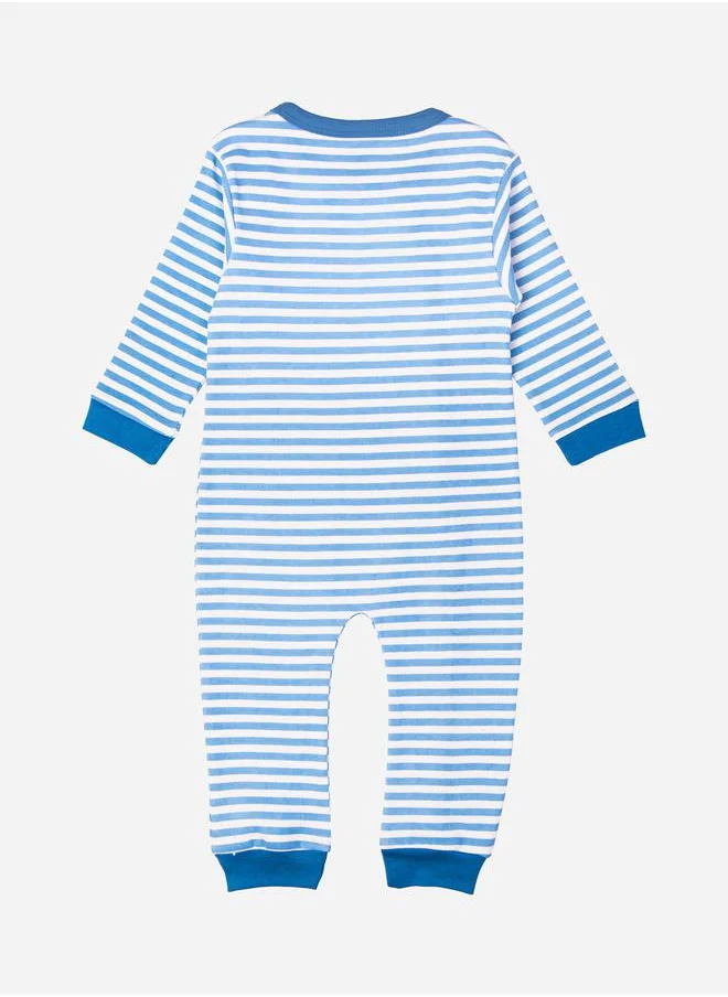 Babies Basic Striped Graphic Long Sleeves Sleepsuit