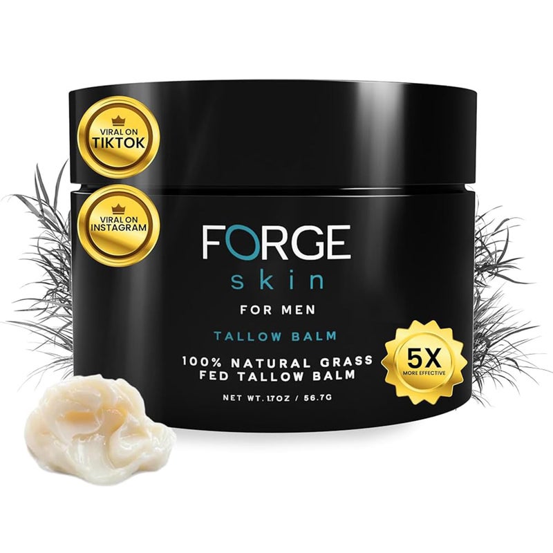 Forge Skin Forge Skin Men's Wrinkle Defense Beef Tallow Balm for Skin| Beef Tallow for Skin Face Mens Skin Care Anti-Aging Cream Facial Skincare Face Moisturizer for Men| Mens Face Moisturizer Beef Tallow 