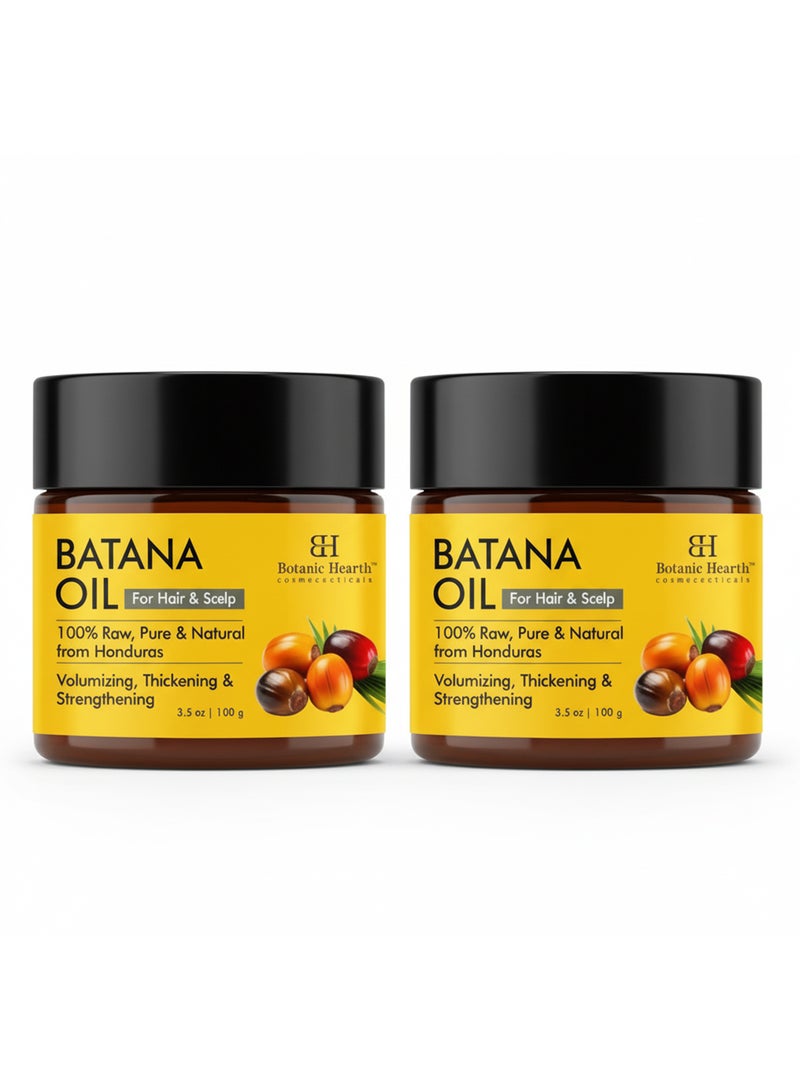 Botanic Hearth Pack of 2 - Batana Oil for Hair Growth Batana Butter 100gm |Natural, Unrefined & Organic, Sourced from Honduras - Enhances Hair Thickness, Prevents Hair Loss, Repairs Damaged Hair for Men & Women - Image 1