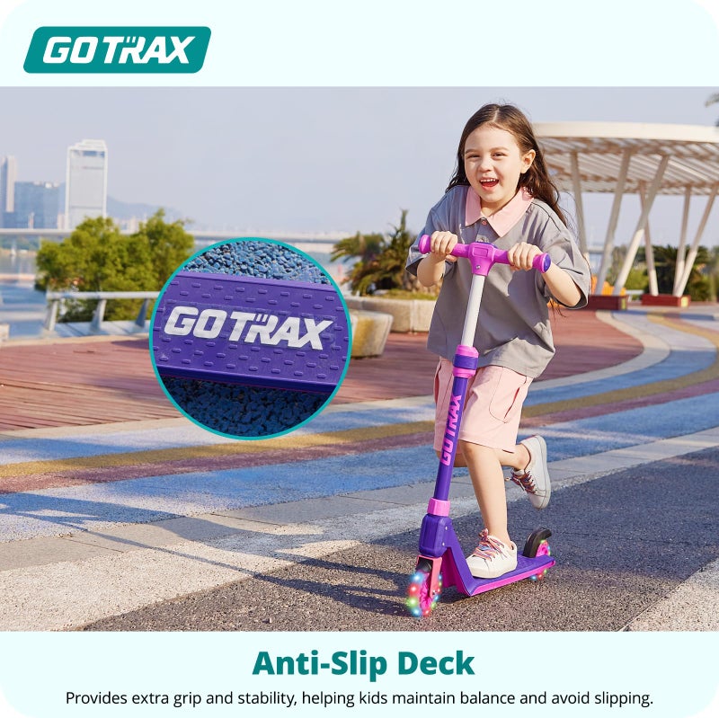 Gotrax K03 Kick Scooter for Kids, 5" LED Lighted Wheels and Adjustable Handlebars, Lightweight Design and Anti-Slip Deck, Max Load 110 Lbs, Kids Scooter for Boys & Girls Ages 3+, Purple - Image 5