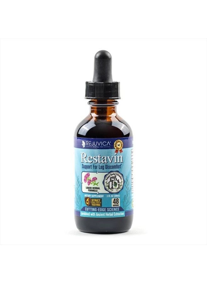 Rejuvica Health Restavin - Advanced Leg Support Supplement - Liquid Delivery for Better Absorption - Vitamin C, Iron, Valerian, Turmeric, Magnesium & More!  - Image 1