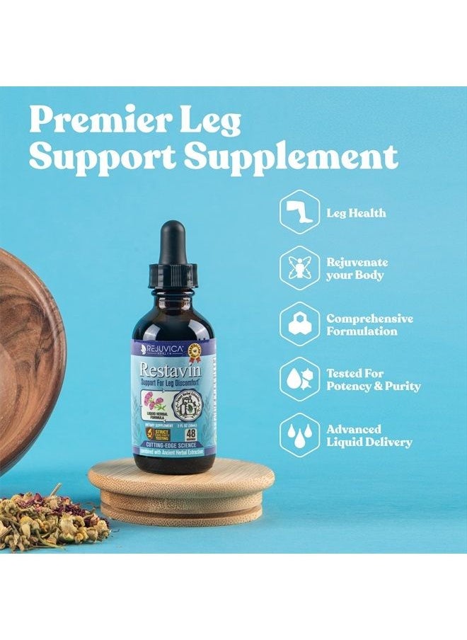 Rejuvica Health Restavin - Advanced Leg Support Supplement - Liquid Delivery for Better Absorption - Vitamin C, Iron, Valerian, Turmeric, Magnesium & More!  - Image 2