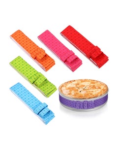 Patelai 6 Pieces Colorful Baking Even Strip Cake Pan Baking Strips Absorbent Thick Cake Strips Baking Tray Protection Straps for Home Kitchen Baking Supplies  - Image 1