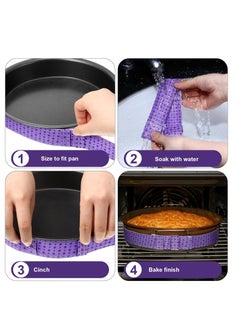 Patelai 6 Pieces Colorful Baking Even Strip Cake Pan Baking Strips Absorbent Thick Cake Strips Baking Tray Protection Straps for Home Kitchen Baking Supplies  - Image 2