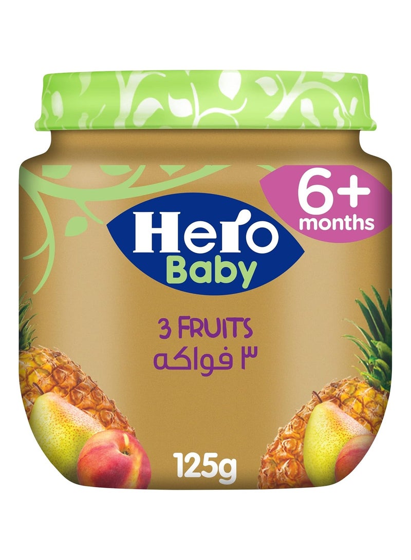 Hero Baby 3 Fruits Puree Jar 125g  - Image 1