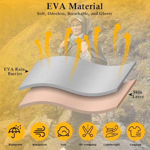 HCFGS Rain Ponchos for Adults,Reusable Waterproof EVA Raincoats with Drawstring Hood & Sleeves,Lightweight Rain Gear for Men & Women,Perfect for Camping,Hiking,Travel,Outdoor Activities - Image 3