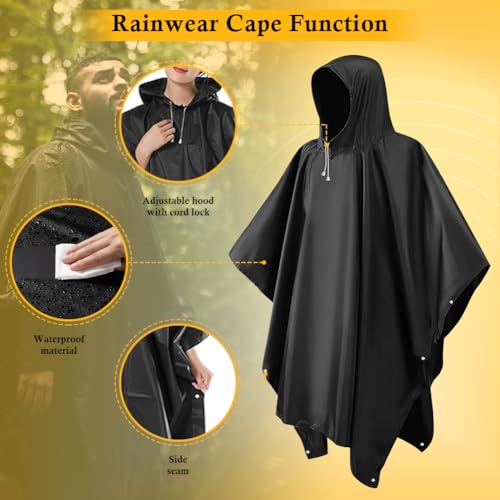 HCFGS Rain Ponchos for Adults,Reusable Waterproof EVA Raincoats with Drawstring Hood & Sleeves,Lightweight Rain Gear for Men & Women,Perfect for Camping,Hiking,Travel,Outdoor Activities - Image 2