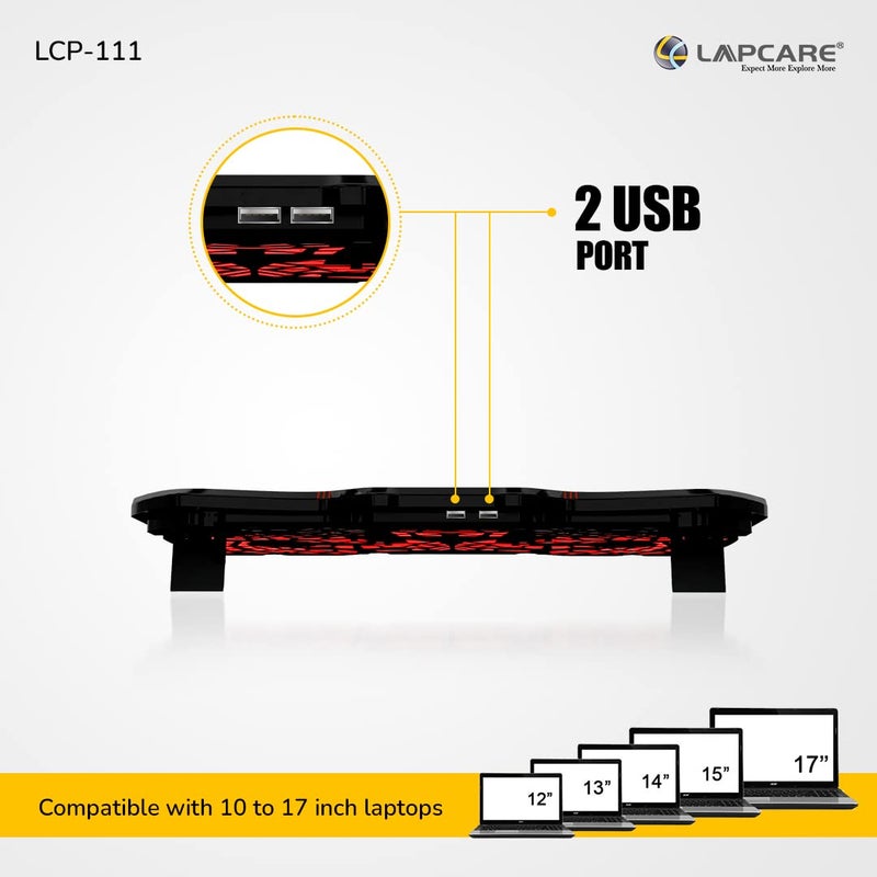 Lapcare Winner Cooling Pad with 4 Fans Laptop Stand, Black - Image 4