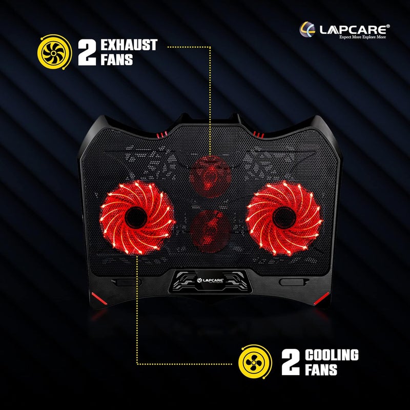 Lapcare Winner Cooling Pad with 4 Fans Laptop Stand, Black - Image 5