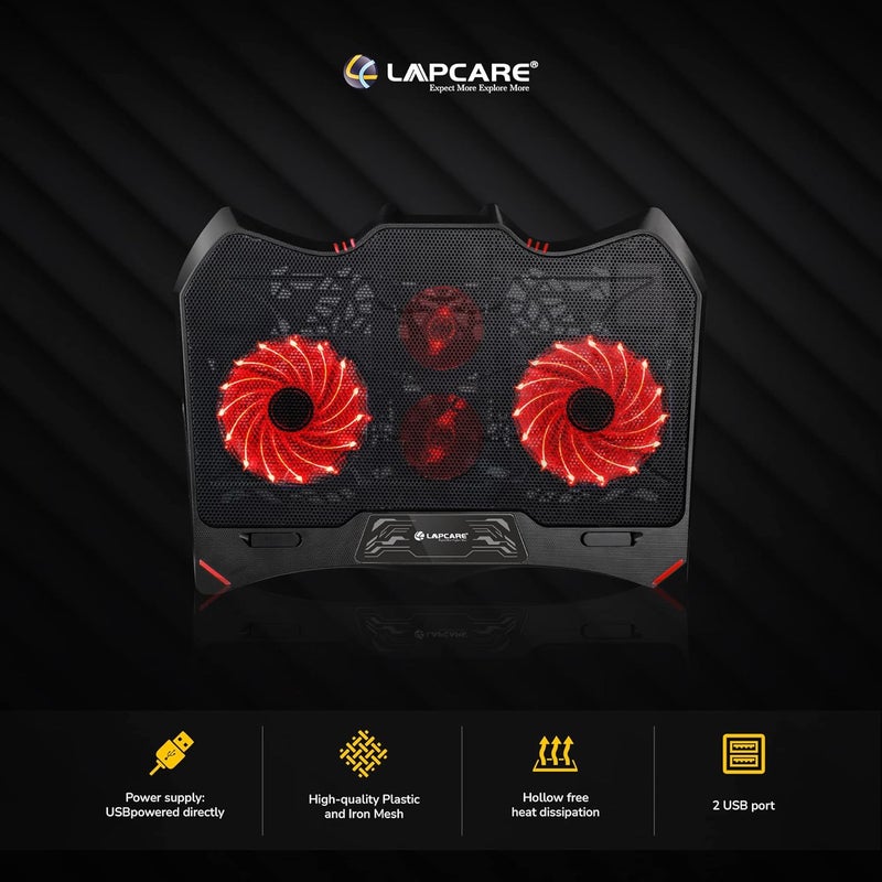 Lapcare Winner Cooling Pad with 4 Fans Laptop Stand, Black - Image 3