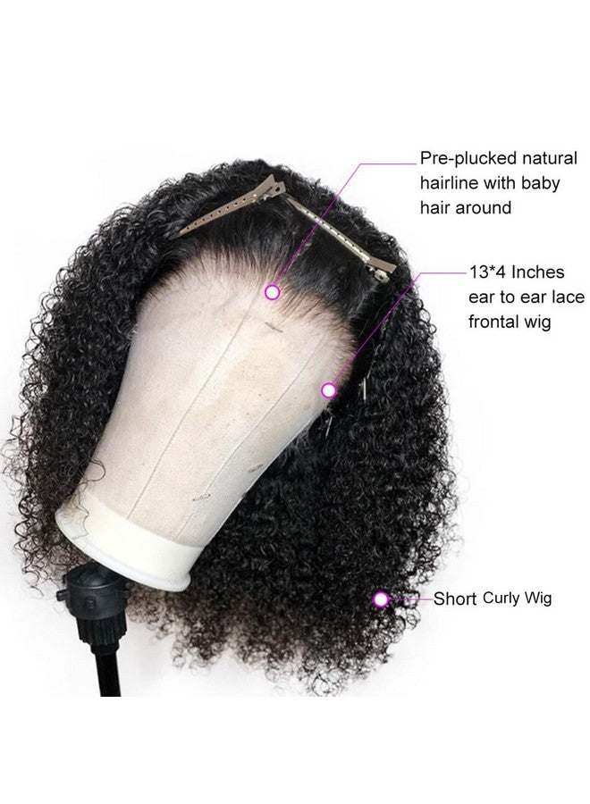 ويجمي باروكة شعر بشري بدون غراء مسبقة النتف مع شعر أطفال، باروكة شعر بشري مجعد بكثافة 200%، 13X4، باروكة شعر منغولية مجعدة عالية الدقة من الدانتيل الأمامي، شعر عذراء غير معالج بنسبة 100%، لون طبيعي، 14 بوصة - Image 2