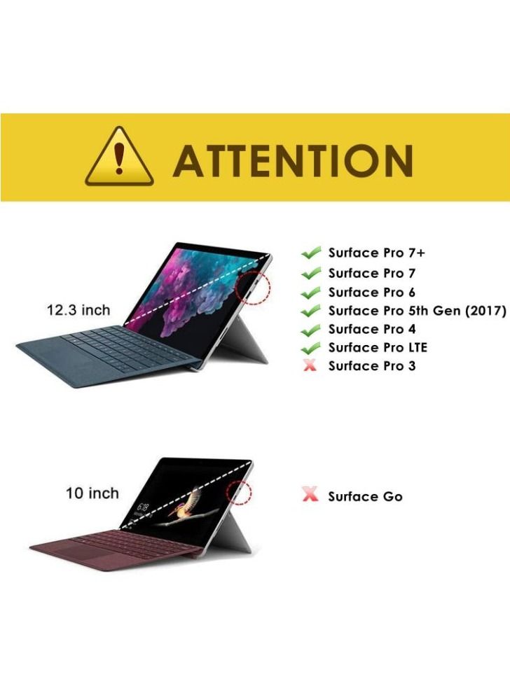 NIBEMINENT Case Fit Microsoft Surface Pro 7 Plus/Pro7/Pro 6/Pro 5/Pro 2017/Pro 4/Pro LTE, All-in-One Protective Rugged with Pen Holder, Hand Strap, Compatible Type Cover Keyboard  - Image 2