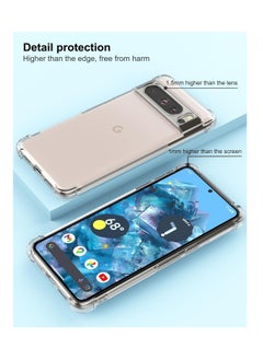 Aookay [1+2] For Google Pixel 9 Pro Clear Case with Tempered Glass Screen Protector(2pcs), Soft TPU Four Corner Bumper Airbag Anti-drop Protection, Ultra-thin Transparent Cover (Google Pixel 9 Pro)  - Image 5