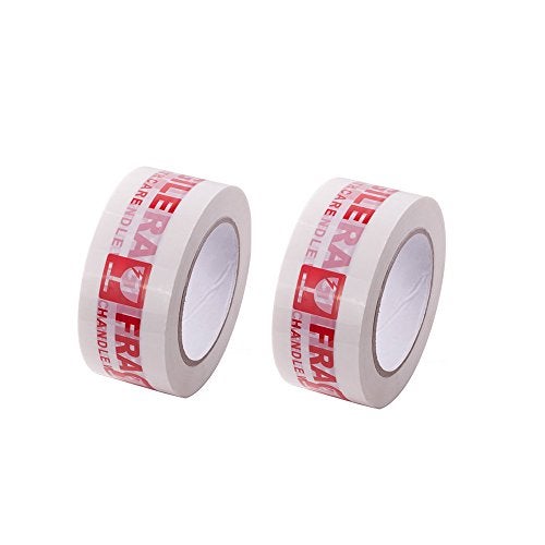 Agutape AGU Warning Fragile Tape-Handle with Care Packing Printing Tape-2 Inch x 330 Feet (110 Yards)-2 Rolls - Image 2