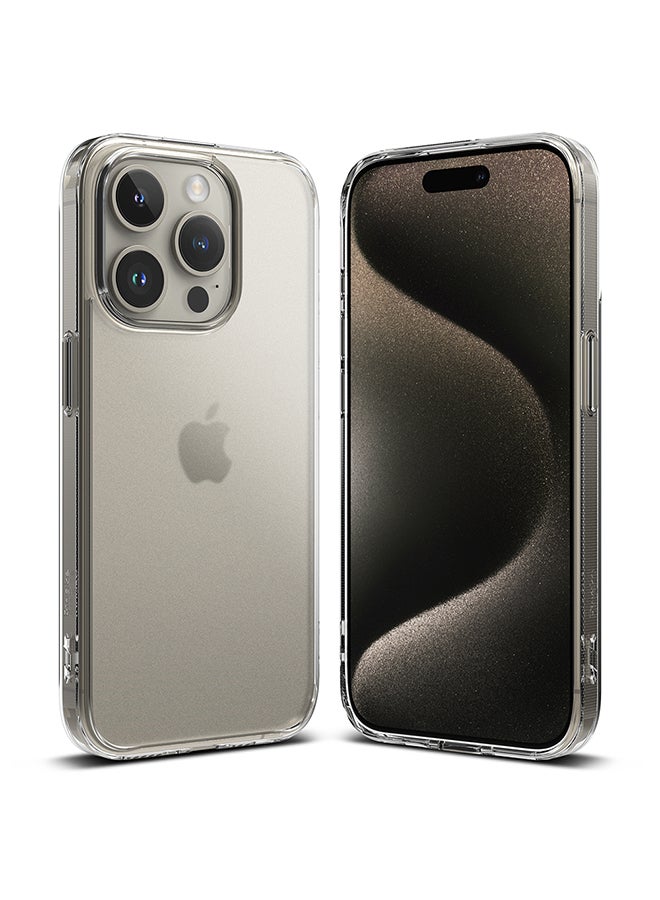 Ringke Fusion-X Compatible with iPhone 15 Pro Max Case Cover Transparent Hard Back Soft Flexible TPU Bumper Scratch Resistant Shockproof Protection iPhone 15 Pro Max Back Cover - Matte Clear Matte Clear - Image 1