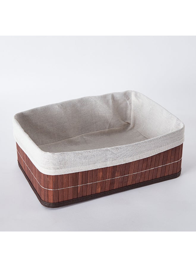 Home Box Knock Down Bamboo Collapsible Large Storage Basket 33 x 12 x 23 cm - Image 5