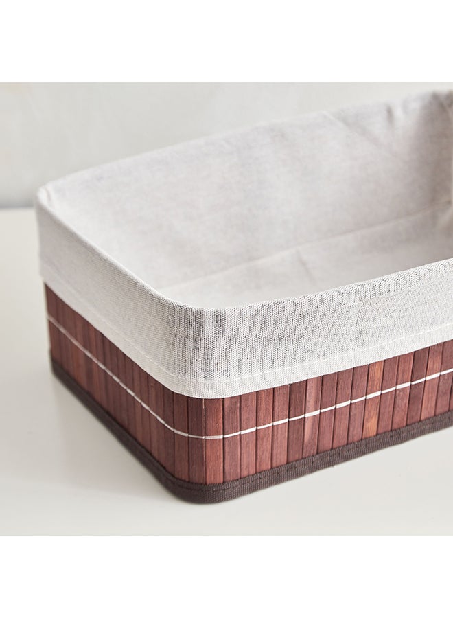 Home Box Knock Down Bamboo Collapsible Large Storage Basket 33 x 12 x 23 cm - Image 4