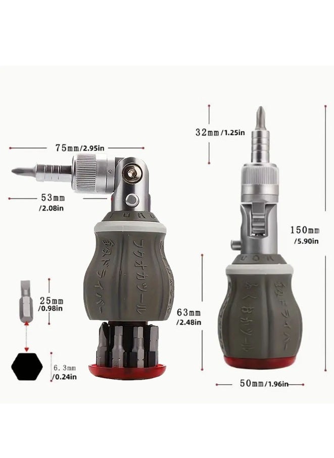 Generic 8 In 1 Ratchet Screwdriver Set, 180-degree Turning Ratchet Screwdriver With Adjustable Multi-function Screwdriver, Household Special-shaped Batch Head Screwdriver  - Image 2
