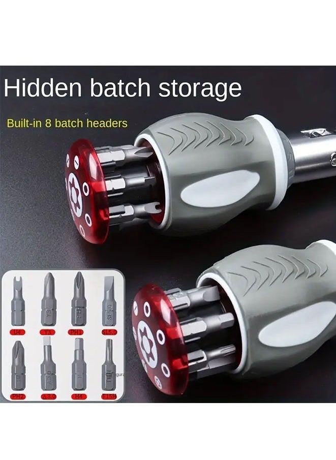 Generic 8 In 1 Ratchet Screwdriver Set, 180-degree Turning Ratchet Screwdriver With Adjustable Multi-function Screwdriver, Household Special-shaped Batch Head Screwdriver  - Image 3