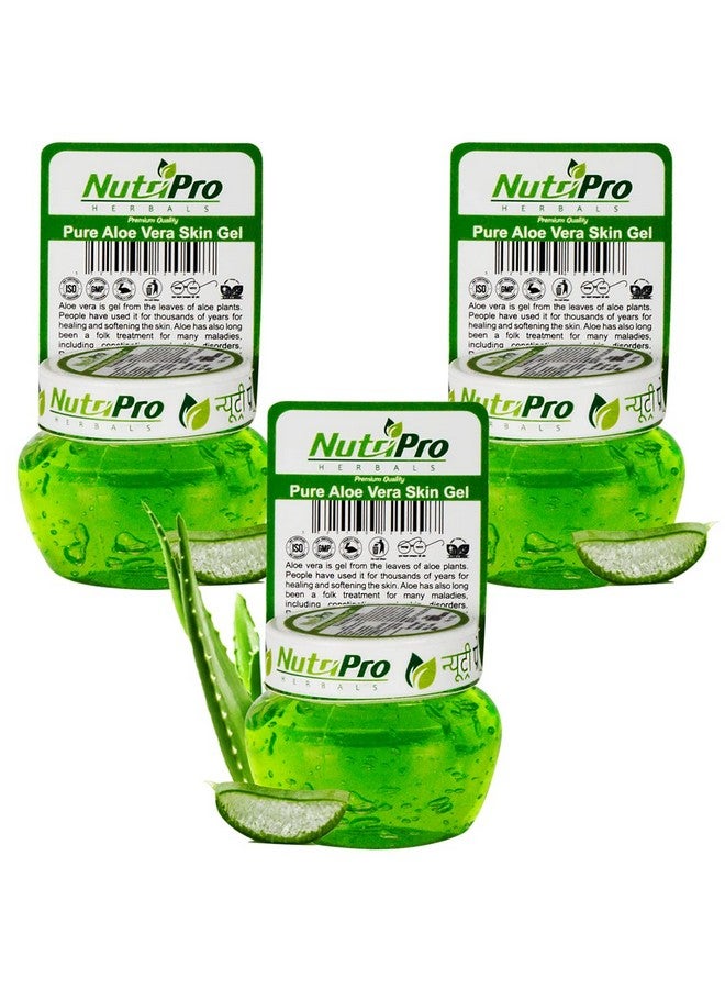 NutriPro Pure Aloe Vera Skin Gel 3 PC's 360 ml |With Pure Aloe Vera & Vitamin E for Skin (Paraben Free) | For Acne, Scars, Glowing & Radiant Skin