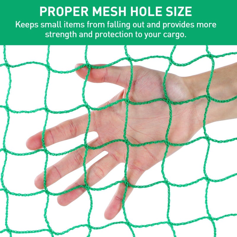 Heavy Duty Truck Bed Cargo Net 2x3m Nylon Mesh with Bungee Cords and 15 Hooks for Secure Transport - Image 4