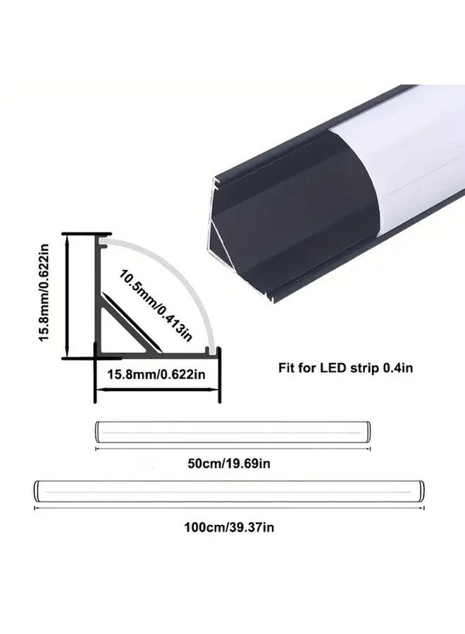 12pcs 50cm V Shaped Aluminum LED Light Channels with Opalescent Covers for Under Cabinet - Image 4