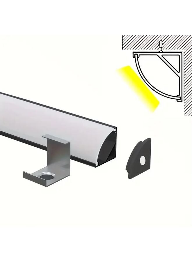 12pcs 50cm V Shaped Aluminum LED Light Channels with Opalescent Covers for Under Cabinet - Image 3