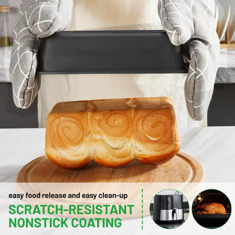 Zapstarz 5 Pieces Baking Pans Set, Nonstick Baking Sheet Tray Oven Pans Bakeware Set, Baking Supplies with Round/Square Cake Pan, Muffin Pan, Loaf Pan, Roast Pan, Stackable Baking Sets for Cooking - Image 4