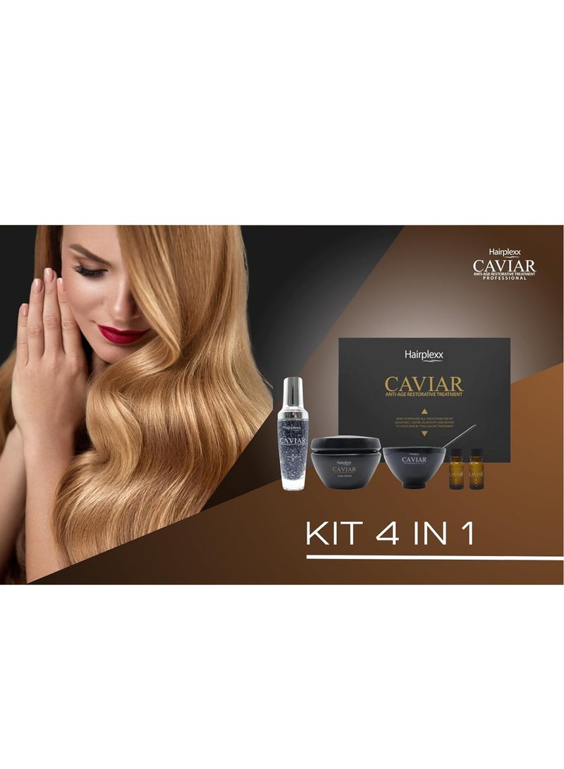 هيربليكس مجموعة علاج الشعر بالكافيار المضاد للشيخوخة من هير بليكس 280 مل، 50 مل، 10 مل، 10 مل - Image 3