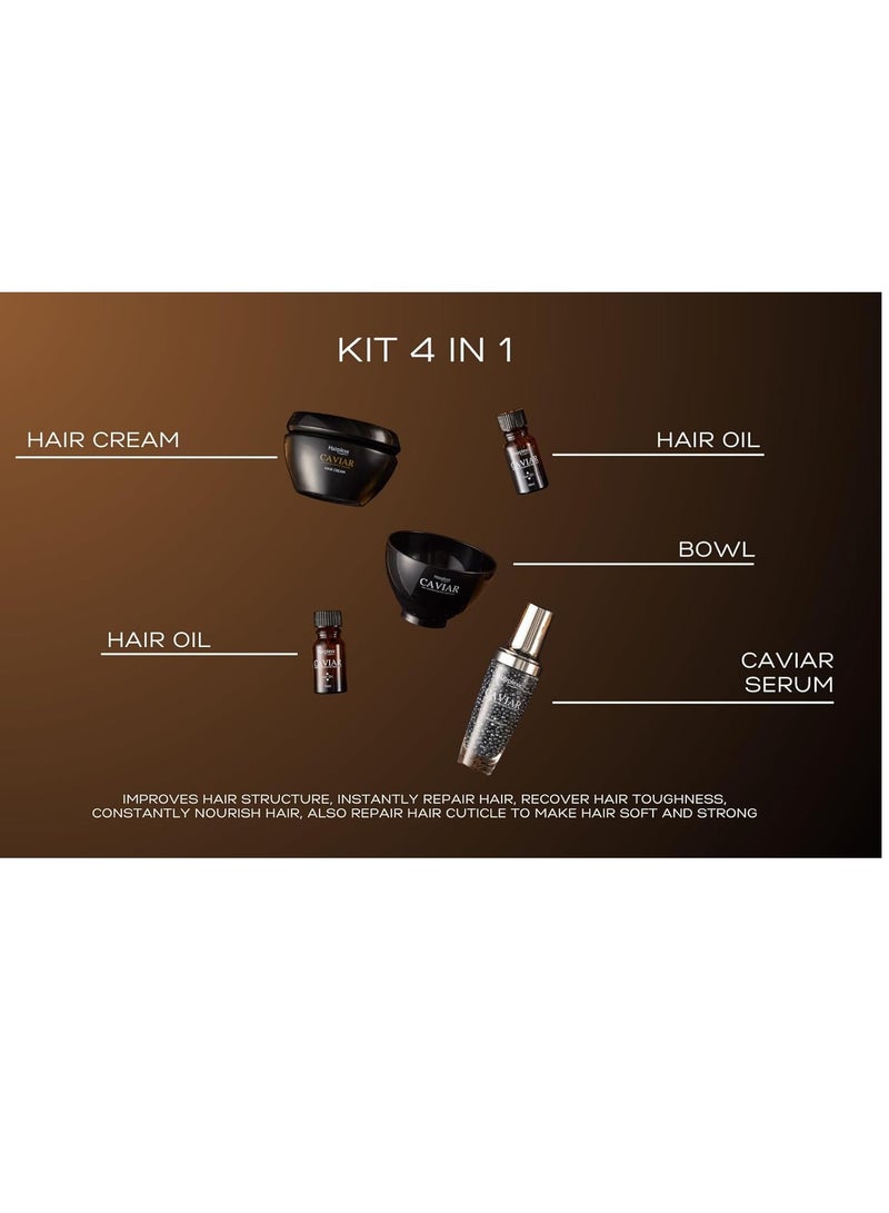 هيربليكس مجموعة علاج الشعر بالكافيار المضاد للشيخوخة من هير بليكس 280 مل، 50 مل، 10 مل، 10 مل - Image 4