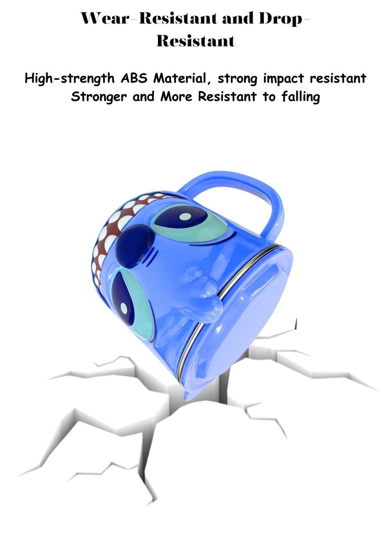 ديزني "كوب شرب أطفال ثلاثي الأبعاد من الستانلس ستيل – تصميم ستيش، 300 مل كوب حليب للأطفال" - Image 4