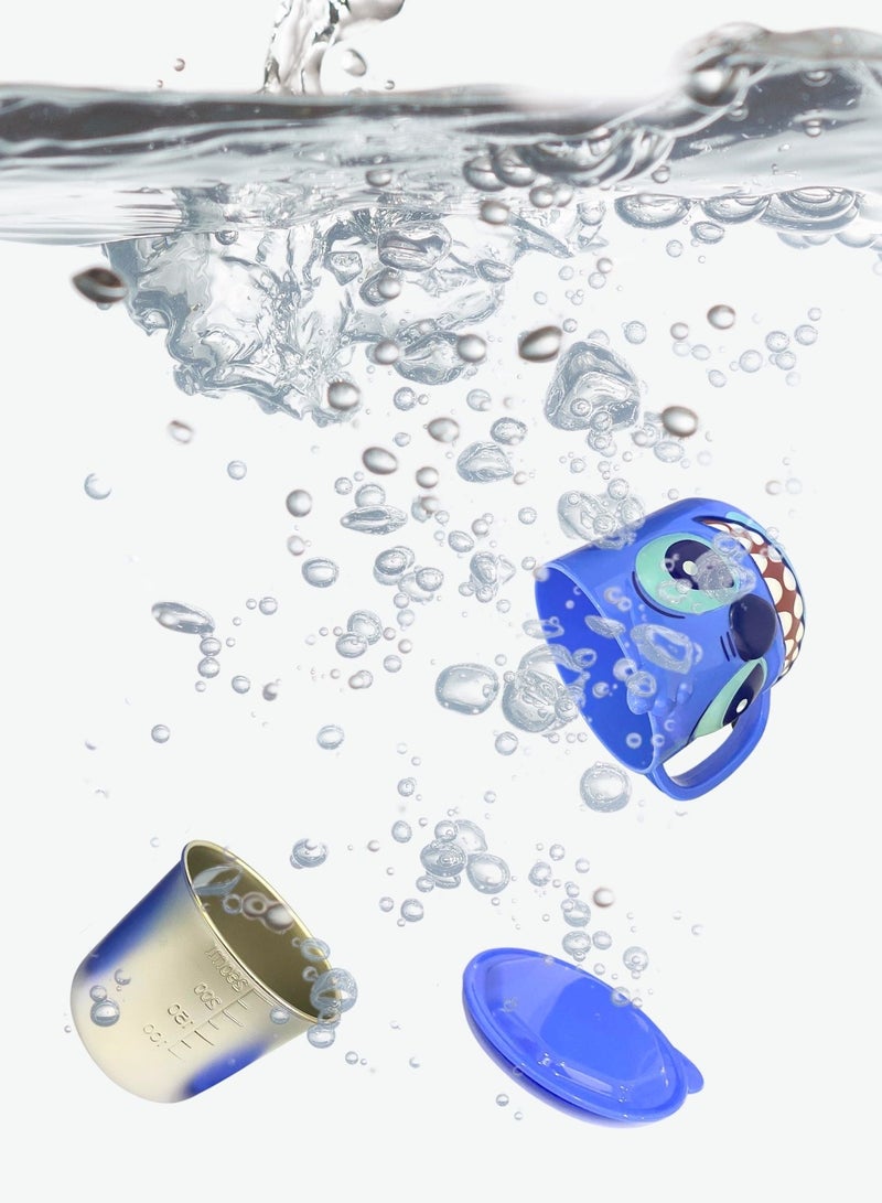 ديزني "كوب شرب أطفال ثلاثي الأبعاد من الستانلس ستيل – تصميم ستيش، 300 مل كوب حليب للأطفال" - Image 5