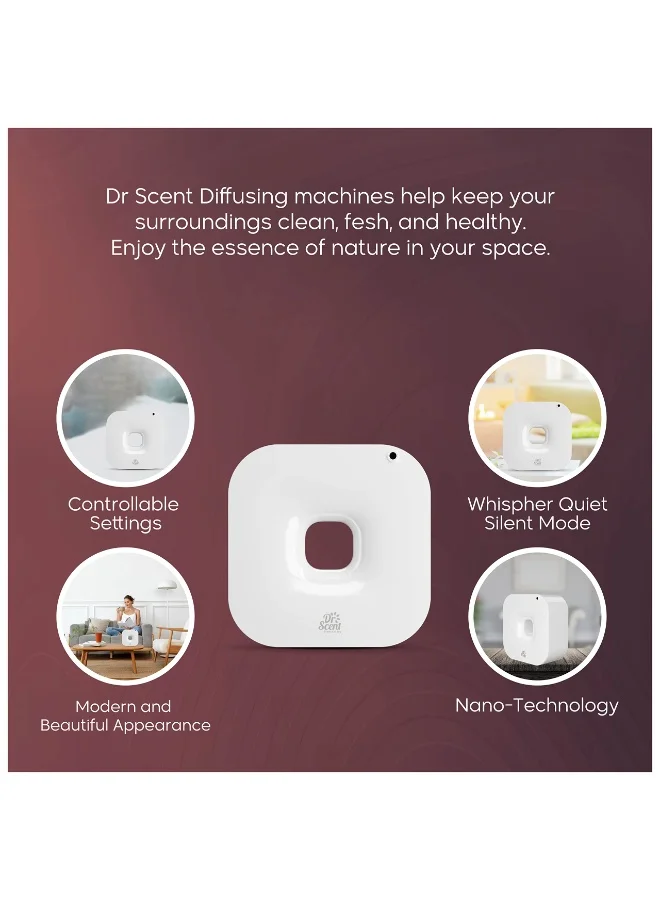 Dr Scent Dr Scent Diffuser Machine Scope - Coverage up to 300 Square Meters - Aromatherapy, Essential Oil and Fragrance Machine with Adjustable Settings (White)