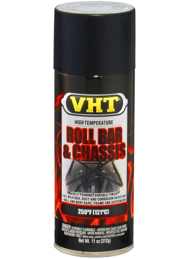 VHT SP671 Roll Bar and Chassis Paint – Satin Black Spray Paint – 11 oz Aerosol Can - Image 1