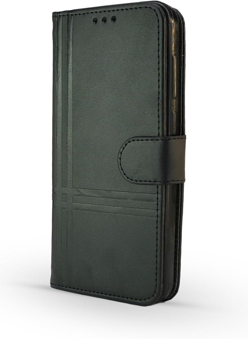 For Samsung Galaxy A55 design Flip Leather Wallet Card Slot Case .Kickstand,Strap Magnetic Closure,Included Internal Tpu Silicone Case (Black) - Image 1