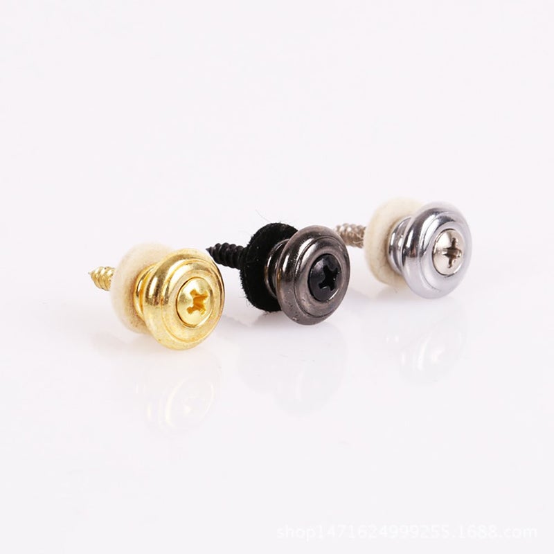 HOT SEAL 2PCS Wool Copper Guitar Strap Lock Locking Pegs Pins Mushroom Shape End Button For Acoustic Classical Electric Bass Guitar Ukulele (2 Silver) - Image 3