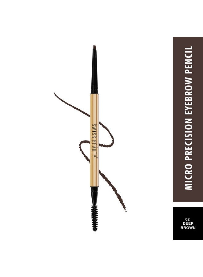 Micro Precision Eyebrow Pencil, Highly Pigmented, Long-Lasting And Lightweight Eyebrow Pencil | Shade - Deep Brown, 0.1G