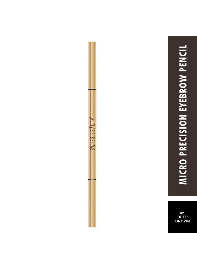 Micro Precision Eyebrow Pencil, Highly Pigmented, Long-Lasting And Lightweight Eyebrow Pencil | Shade - Deep Brown, 0.1G