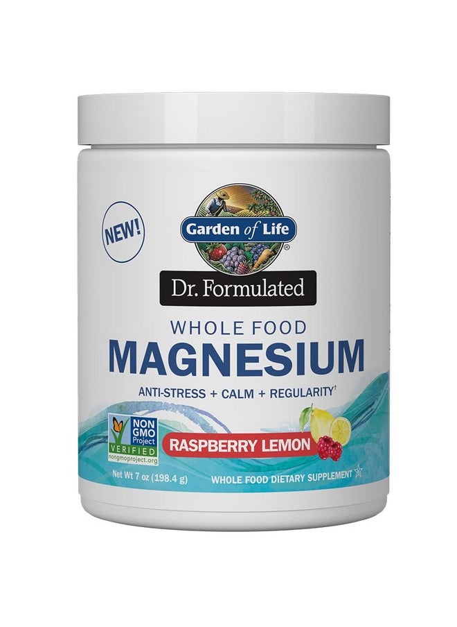 Garden of Life - Dr. Formulated Whole Food Magnesium 198.4G Powder Raspberry Lemon Chelated Nongmo Vegan Kosher Gluten & Sugar Free Supplement With Probiotics Best For Antistress Calm & Regularity - Image 1