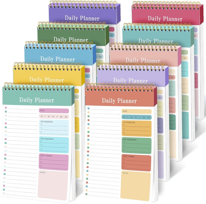 EOOUT 10 Pack To Do List Notepad 5" x 8" Daily Planner 30 Sheets for Work, Academic, Fitness Journal Workout Notebook - Image 1