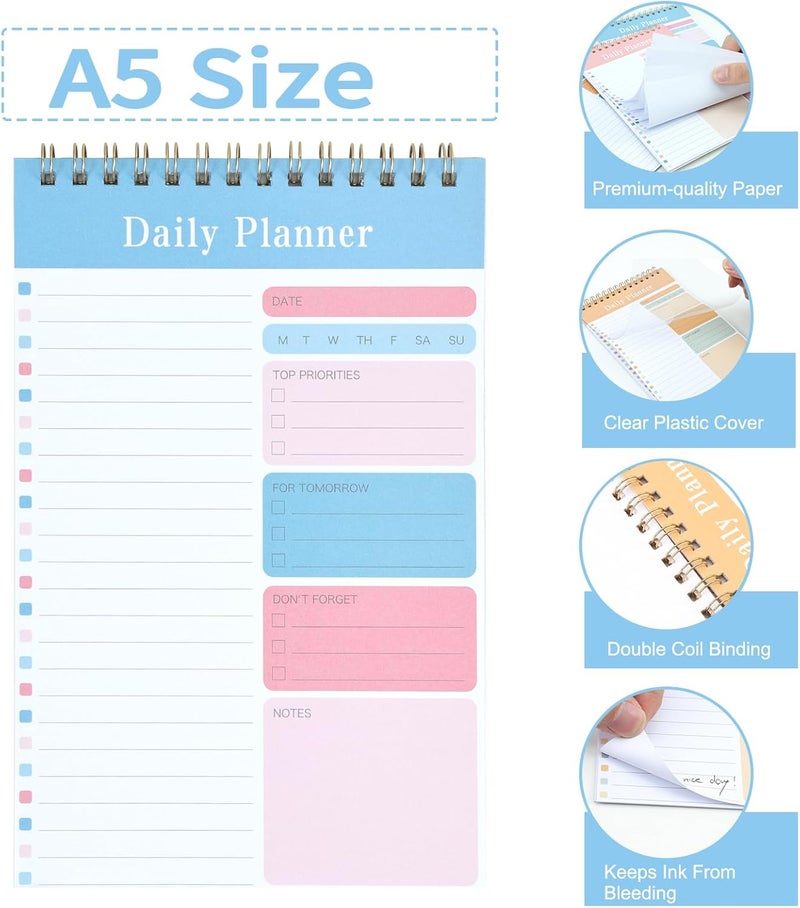 EOOUT 10 Pack To Do List Notepad 5" x 8" Daily Planner 30 Sheets for Work, Academic, Fitness Journal Workout Notebook - Image 3